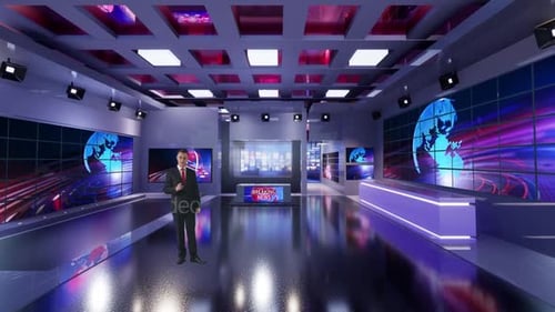 3D Virtual Tv Studio News B9027