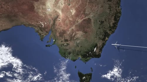 Plane Arriving To Adelaide Australia