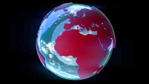 Futuristic Spinning Digital Earth Globe Animation