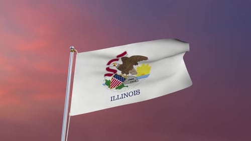Flagge von Illinois winkt