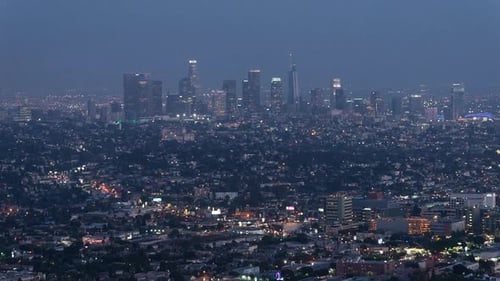 Los Angeles Skyline Time Lapse at Night