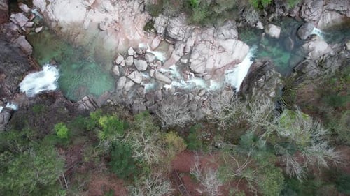 River Rapids in the Mountains, Aerial Flying, Nature, Amazing Landscape