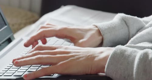 Hands typing