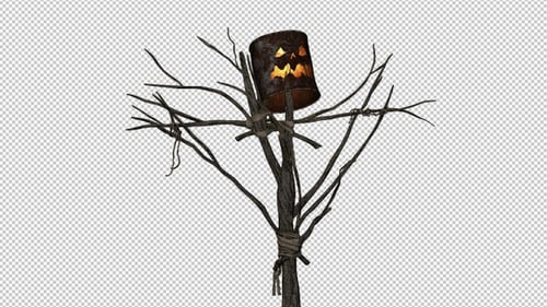 Halloween Scarecrow - Bucket Head - Burning Loop