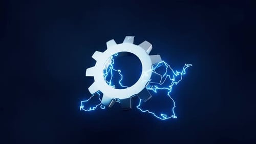 Gear with lightning effect
