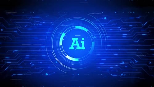 Futuristic AI Technology Data Transfer Digital Circuit Background