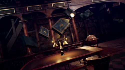 Flying Books In Library 1