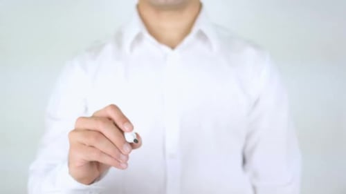 Hand Writing the Word DONE with Marker