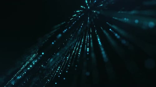 Abstract Futuristic Digital Grid Data Flow Loop