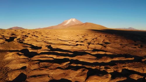 Aerial View of the Volcanic Landscape in Bolivia