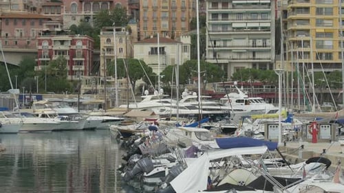 The harbor and buildings by the sea in Monaco