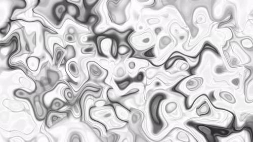 Abstract Fluid Liquid Animation Loop in Black and White