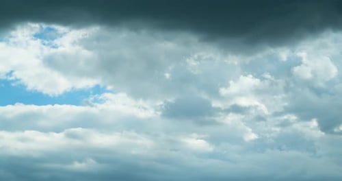 Clouds Move in the Sky in Wide Shot