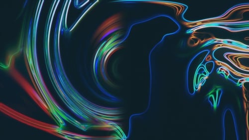 Colorful Neon Glow Lines Swirling Abstract Background