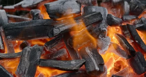 Charcoal BBQ fire
