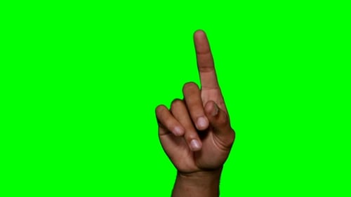Hand Pointing at Digital Screen with Chroma Key