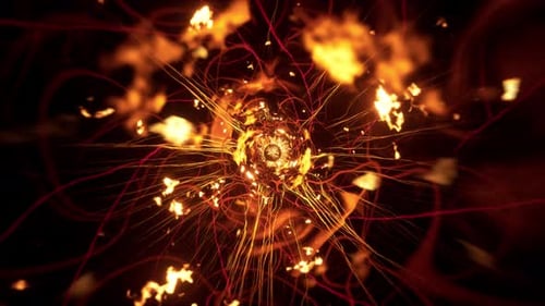 Abstract Solar Flare Neurons Tunnel Effect 4K 01