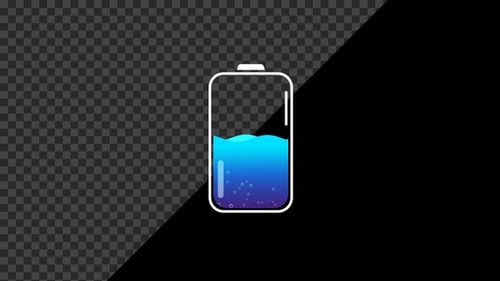 Animated Fluid Battery Charge Level Indicator