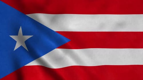 Realistic Waving Flag of Puerto Rico Seamless Loop