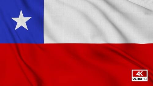 Realistic Waving Flag of Chile Seamless Loop