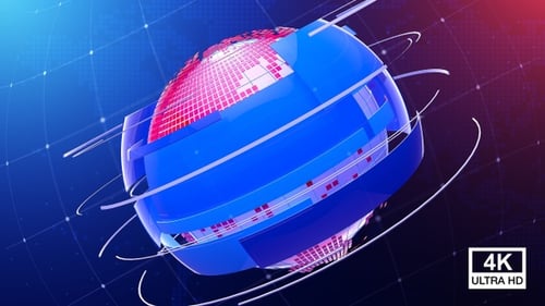 Rotating Digital Earth Globe Broadcast Motion Background