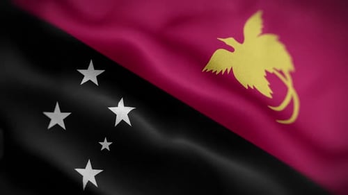 Papua New Guinea Flag Waving Seamless Loop Animation