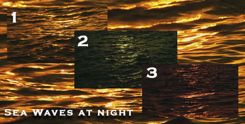 3 Sea Waves at Night