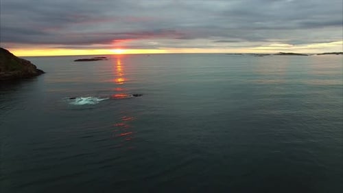 Watching midnight sun in Norway, Vesteralen