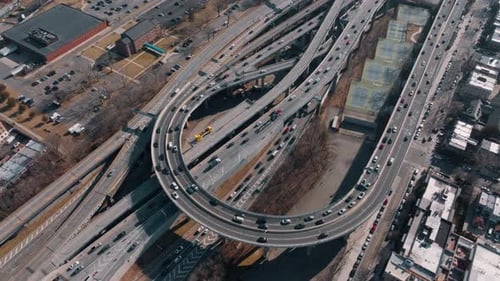 Freeway Busy City Rush Hour Heavy Traffic Jam Highway