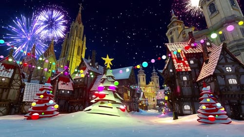 Festive Tree On The City Street