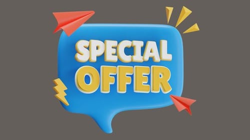 3D Animated Special Offer Promotional Speech Bubble