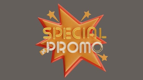 3D Animation of Special Promo displays discounts