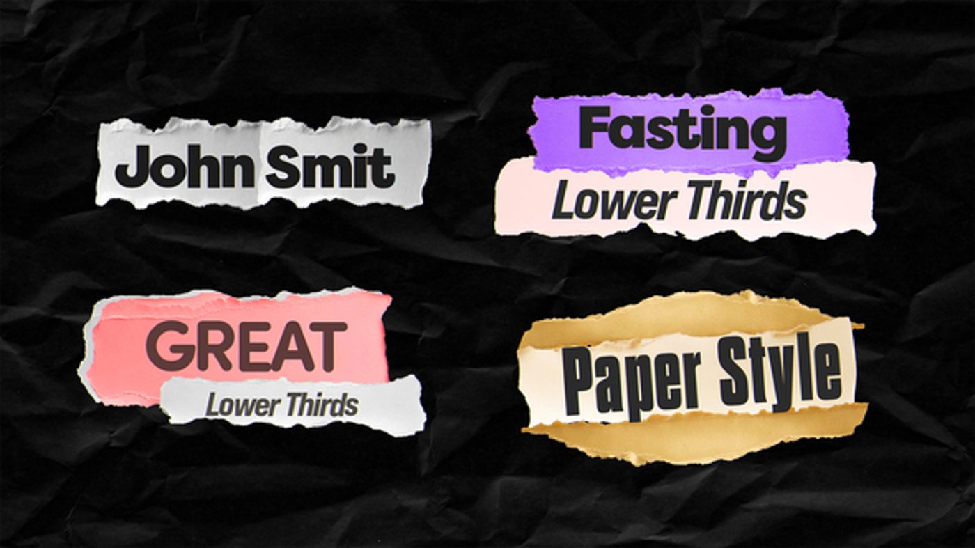 Animated Glitch Paper Lower Thirds, Elements ft. paper text & paper ...