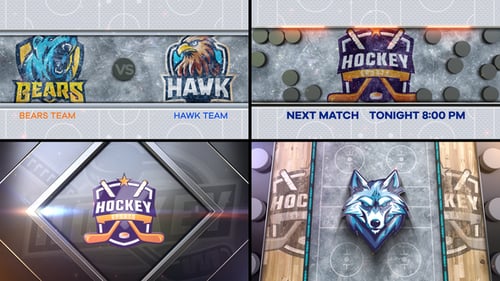 Energetic Ice Hockey Sports Intro with Dynamic Text and Logo Reveals