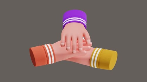 La animación 3D del trabajo en equipo es importante para lograr los objetivos