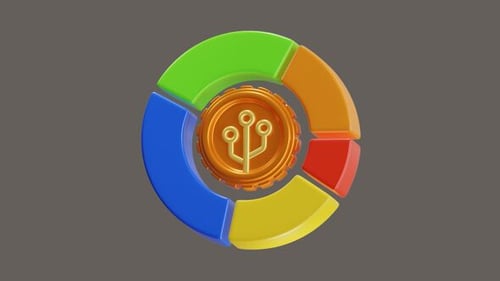 Modern Animated 3D Technology Infographic Pie Chart