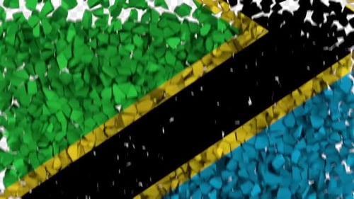 Tanzania Flag Breaking Rocks Transition