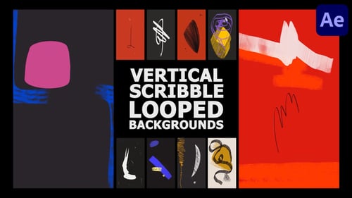 Vertical Scribble Wall Looped Backgrounds | After Effects