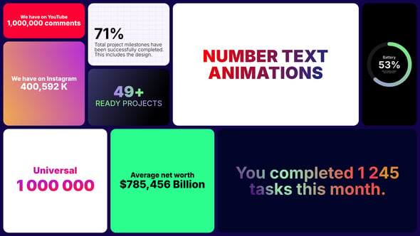Dynamic Number Counter Text Animation for Statistics Presentations ...