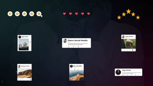 Interactive Retro Social Media Posts Animated Pack