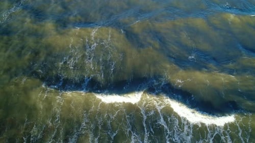 Sea Waves on the Beautiful Morning Sea