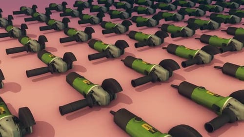 A Lot Of Angle Grinder In A Row Hd