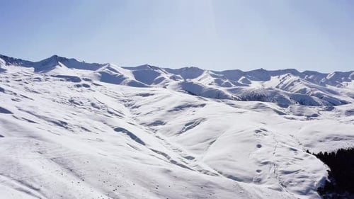 Drone Video of Mountain Landscape in Winter