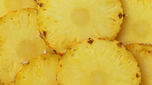 Slices of fresh and delicious pineapple