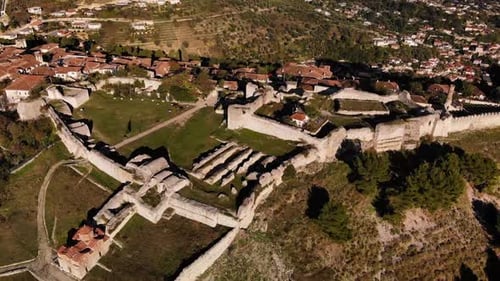 Aerial View of the Old Fortress in Mountains