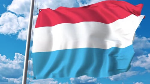 Realistic Waving Luxembourg Flag Animation