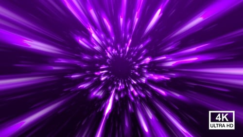 Purple Neon Light Speed Tunnel Background Loop