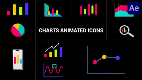 Charts Animated Icons for After Effects
