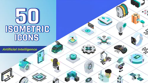 Isometric Icons Artificial Intelligence
