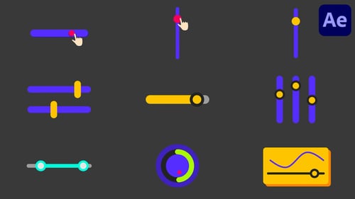 Elementos de interfaz de usuario de barras y controles deslizantes para After Effects